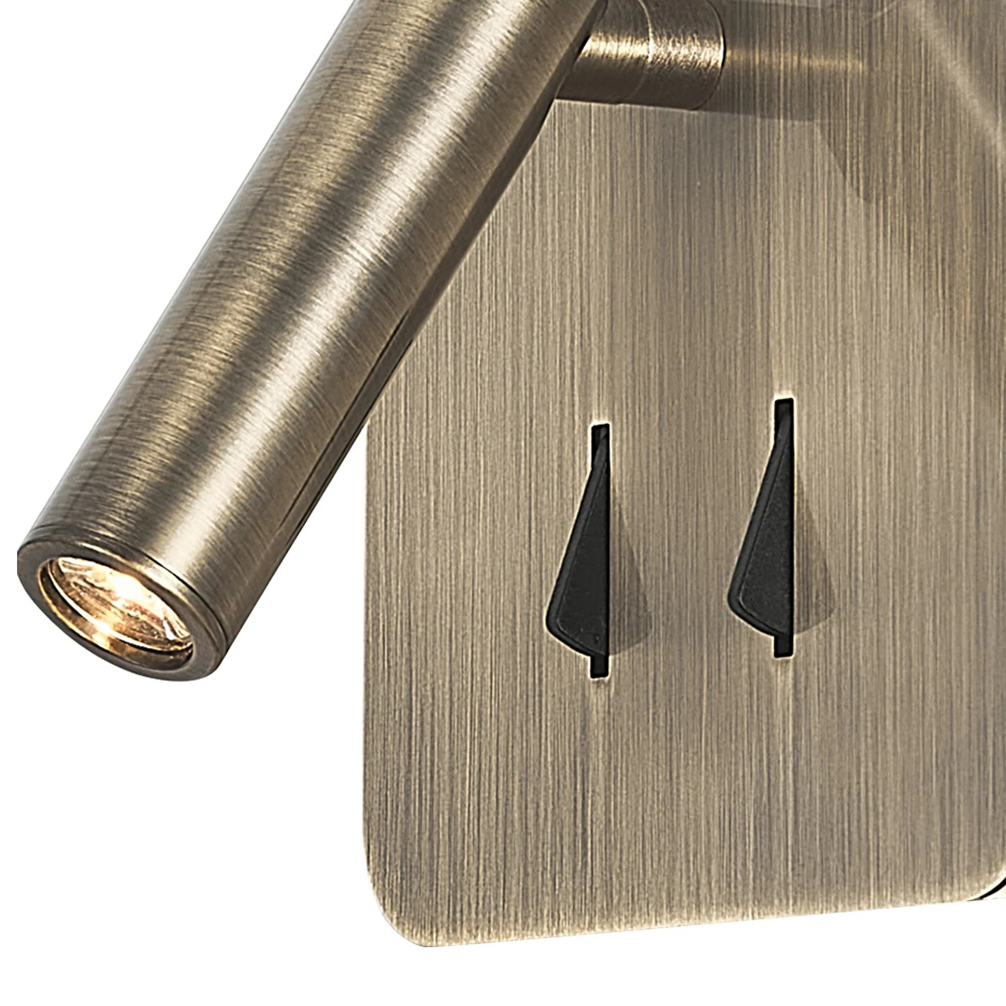 Cayman Square Wall + Reading Light 6W + 3W LED Switched Antique Brass M7825  Mantra Fusion Cayman